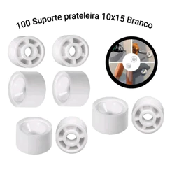 Kit 500 Suporte Roldana Prateleira Tubinho 10x15 Branco para Móveis.