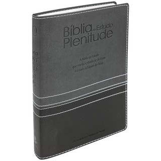 Bíblia de Estudo Plenitude | ARA | Capa Luxo Cinza e Preto em Oferta na Shopee