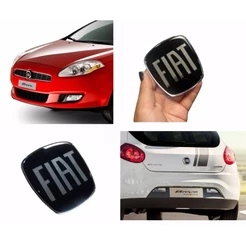 Kit Adesivos Emblemas Fiat Black Piano Diant. Tras. Bravo