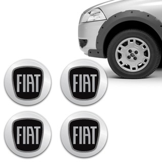 Kit Adesivo De Calota Emblema Fiat Black Piano Resinado 51mm em Oferta na Shopee