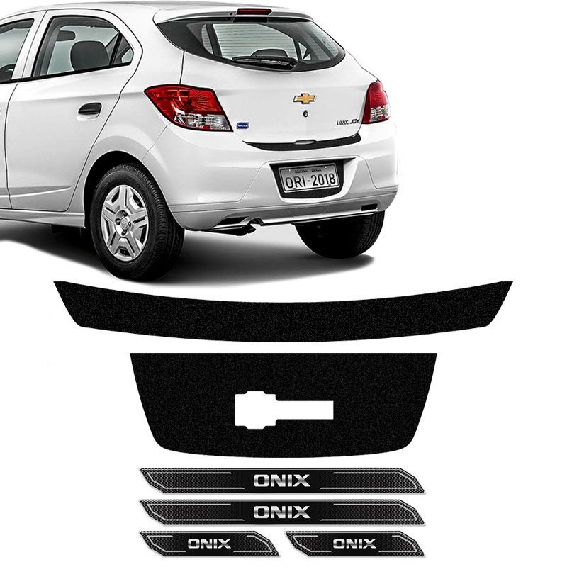 Kit Protetor Onix Joy 2018 Adesivo Placa + Soleira Da Porta