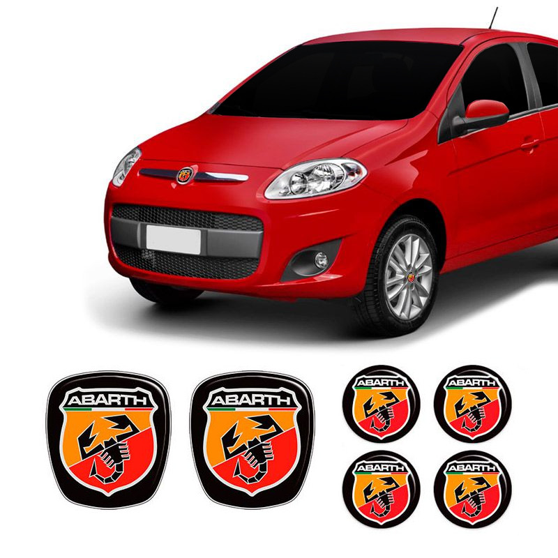 Kit 6 Adesivos Emblemas Abarth Fiat Novo Palio 2012 Ate 2017 em Oferta na Shopee
