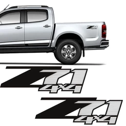 Par Adesivos Z71 4x4 S10 Silverado D20 Emblema lateral Preto