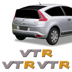 Kit Adesivos C4 Vtr 2007/2009 Emblemas Laterais E Traseiro