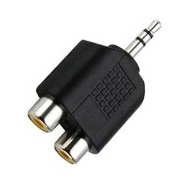 Adaptador P2 para 2 RCA Fêmea, Conexão Áudio para TV, Som, Computador, Home Theater, Fones