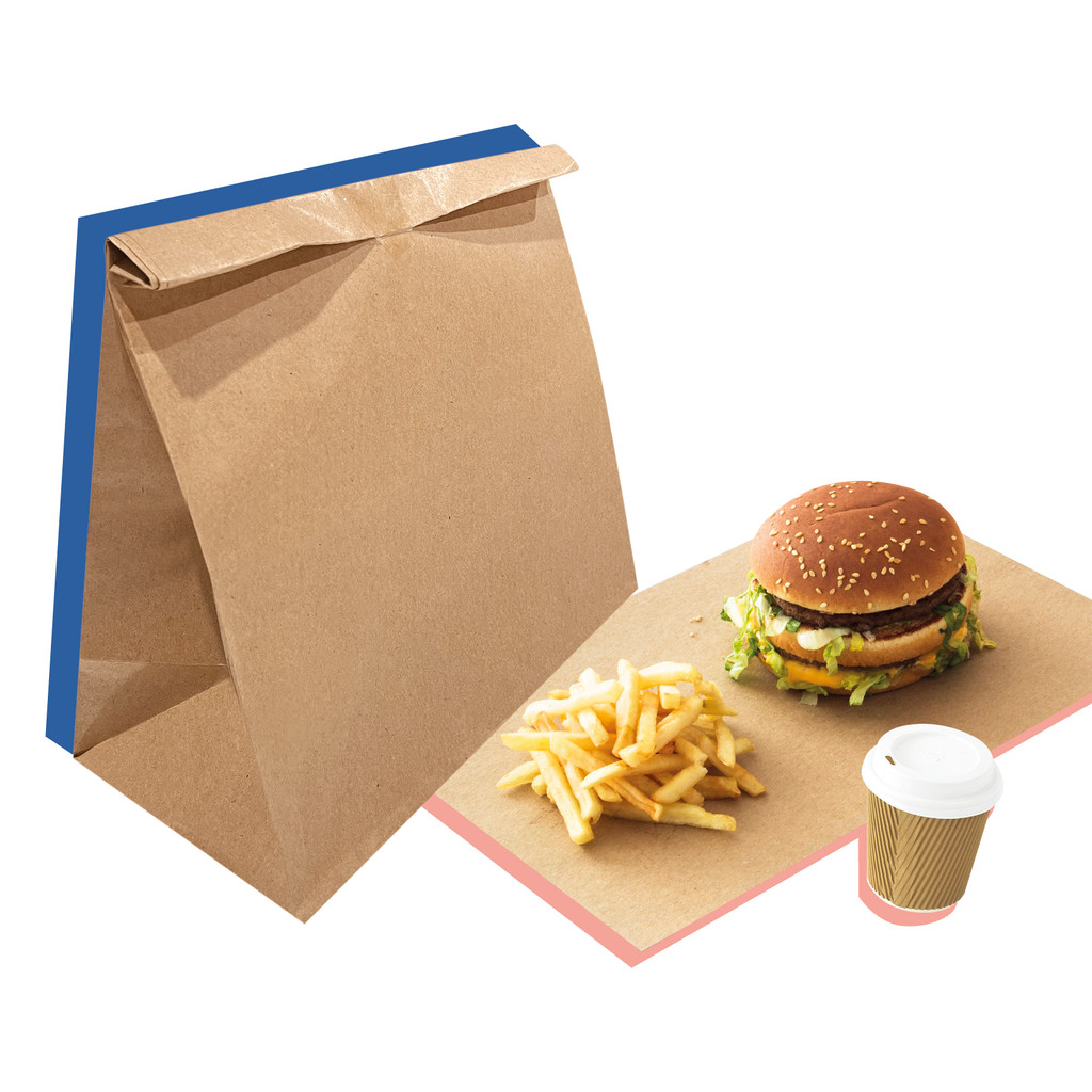 Kit Sacos Papel Kraft 23,5x15x33cm Tamanho M Delivery Hamburgueria Restaurante