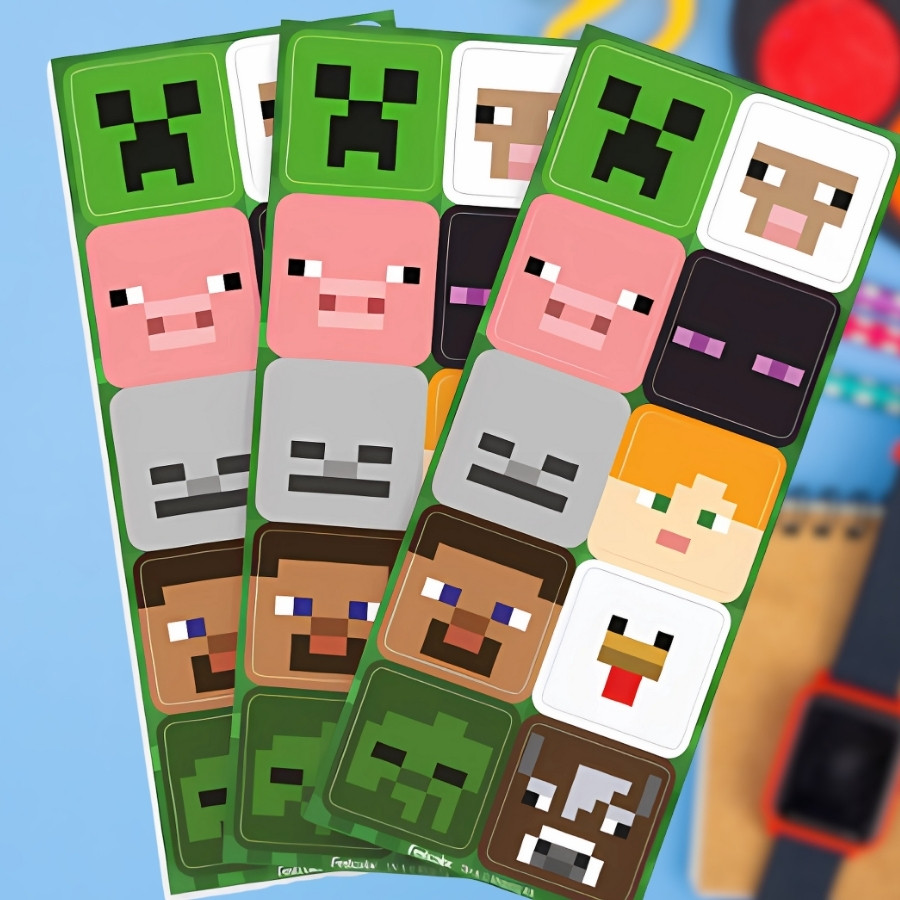 Adesivo Quadrado - Minecraft - 4cm - 30 unidades - FestColor - Rizzo
