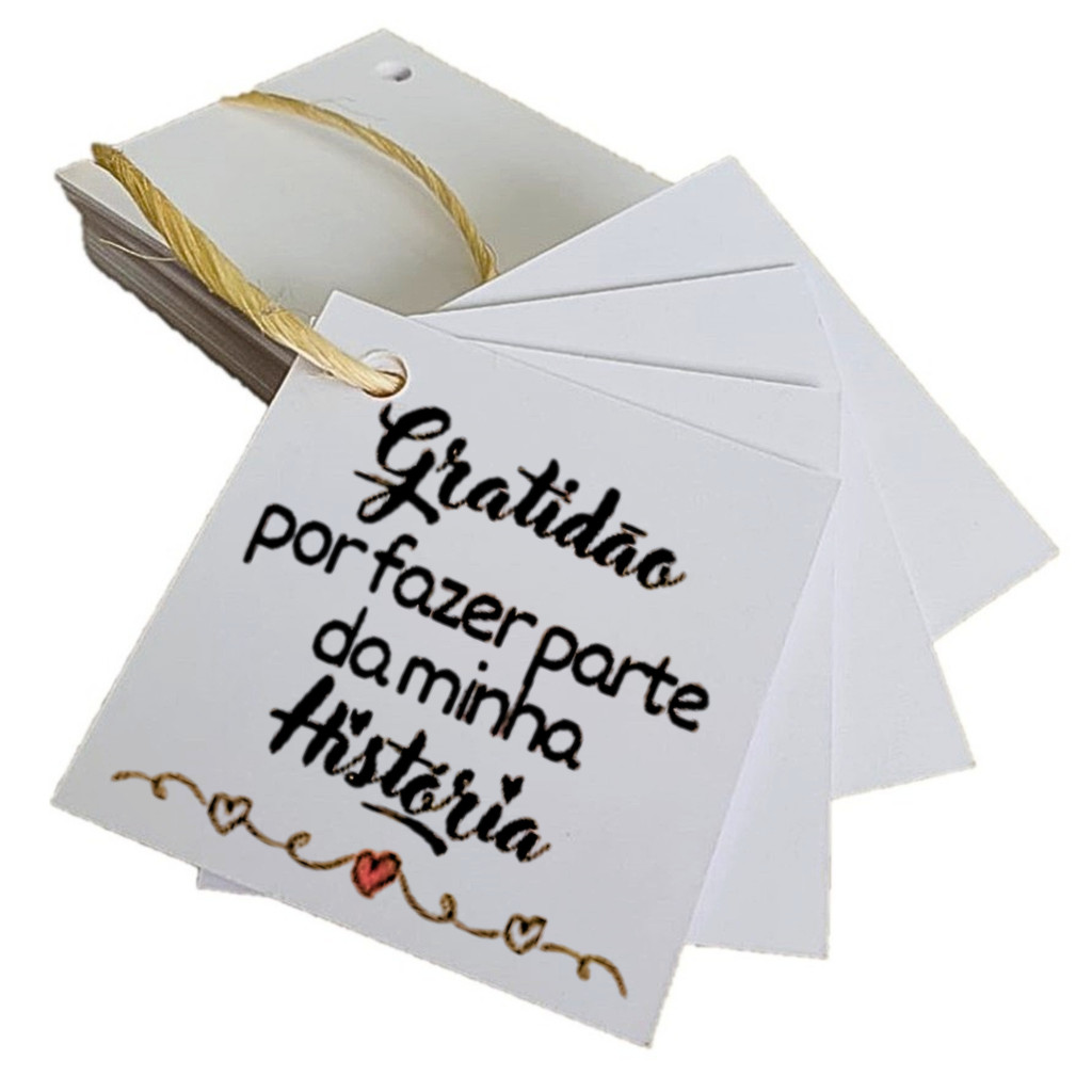 100 Tags para Artesanato e Lembrancinhas (Branca ou Kraft)
