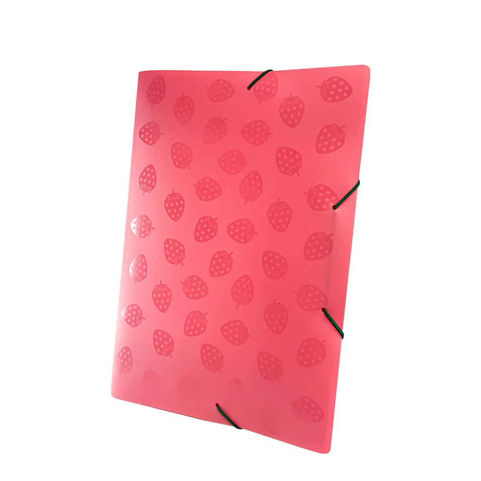 Pasta com aba elástico A4 Aromas Morango 0470.02 Dello em Oferta na Shopee