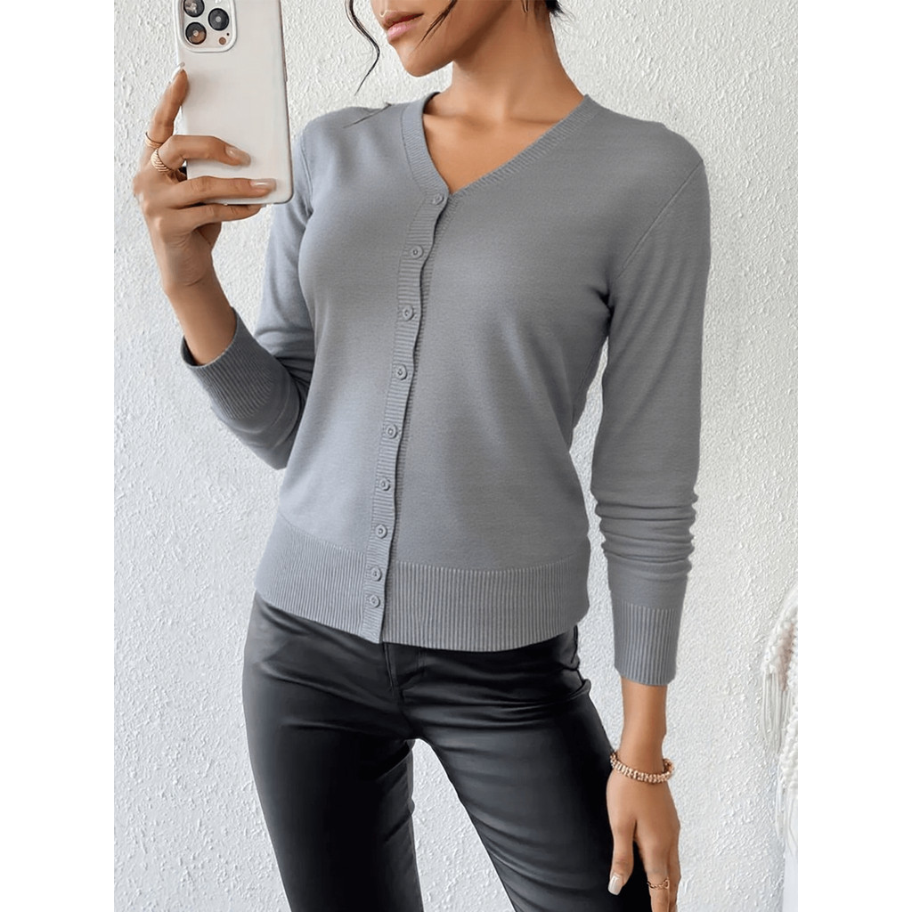 Casaco cardigan feminino importado de botão lãzinha Modal