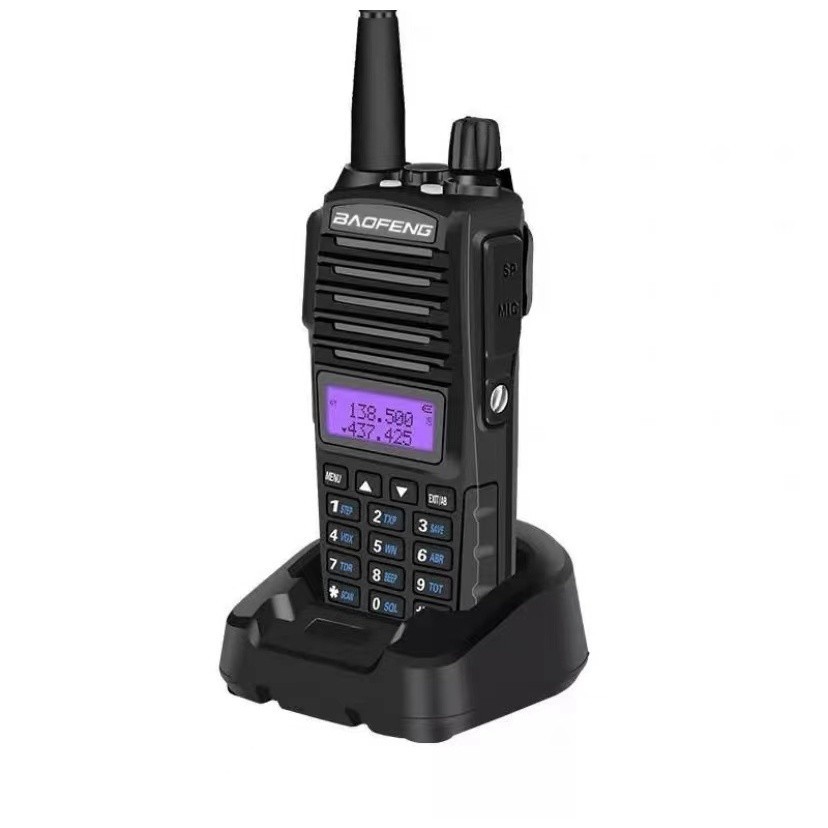 Rádio Comunicador HT Walkie Talkie Dual Band UV-82 Rádio FM Com Fone