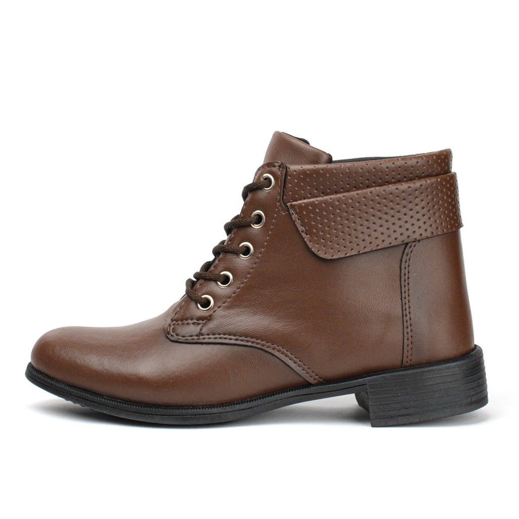 Bota Feminina Coturno Cano Curto Capuccino DIfranca - 211