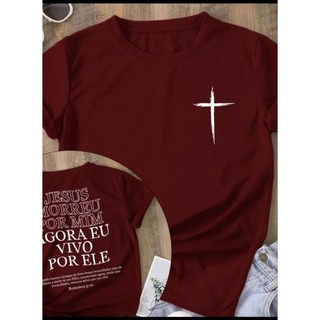 Camiseta Unisex  evangelica religiosa 100% Algodão Vivo Por Ele envio imediato