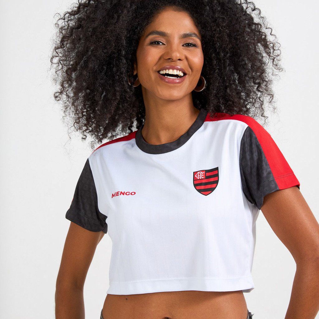 Camisa Cropped Flamengo Torcedor Feminina Oficial em Oferta na Shopee