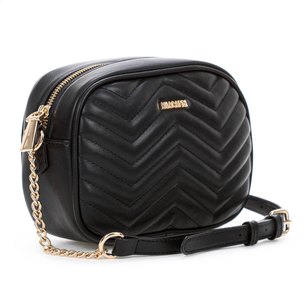Bolsa Média Tiracolo Anacapri Matelassê Zig Zag Preto - Feminino em Oferta na Shopee
