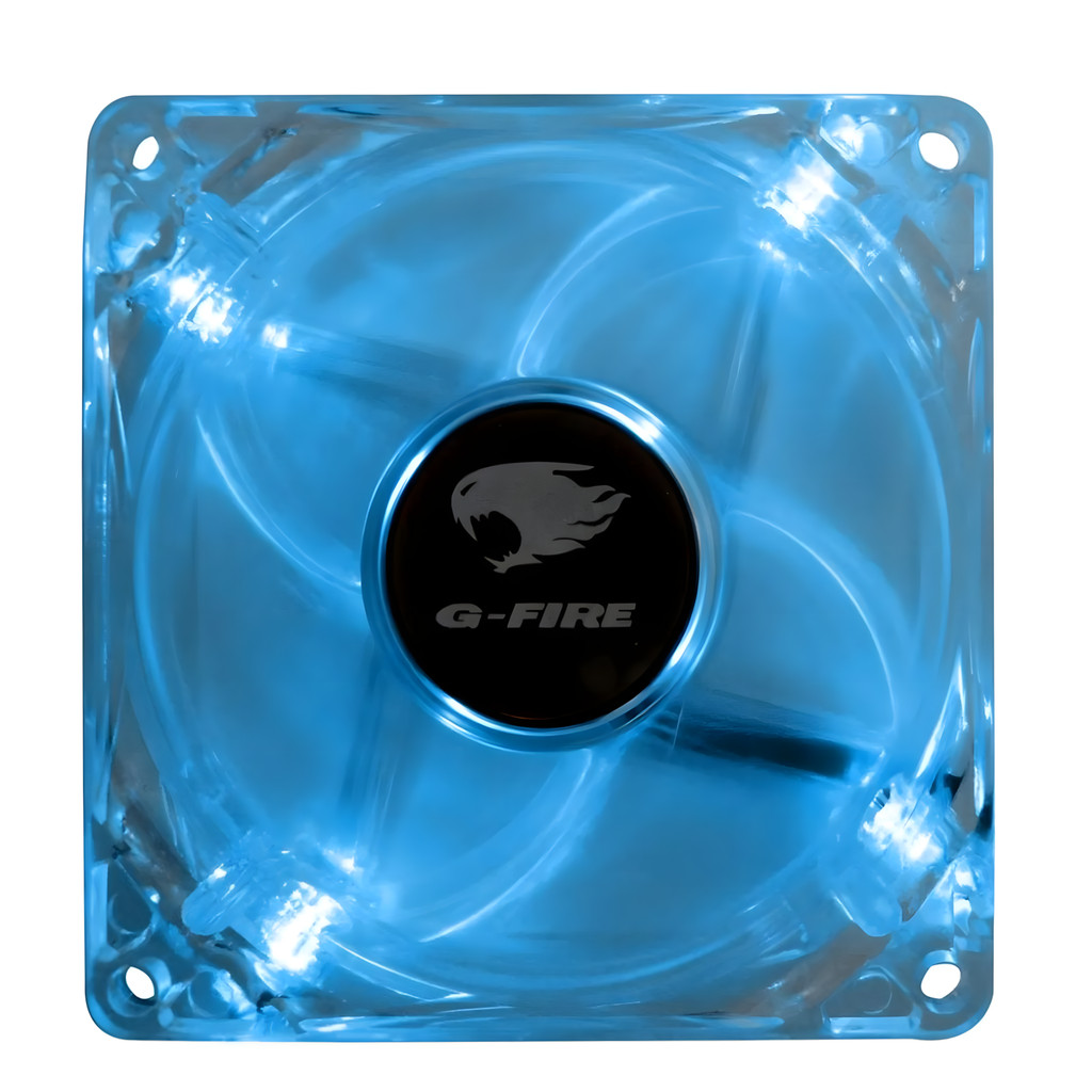 Cooler Fan 8cm 80mm Com LED Azul 12v Ventoinha Acrílica PC Gabinete Molex IDE G-Fire