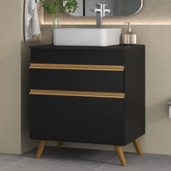 Gabinete Banheiro 1 Porta e 1 Gaveta Retrô 70cm Multimóveis V5024