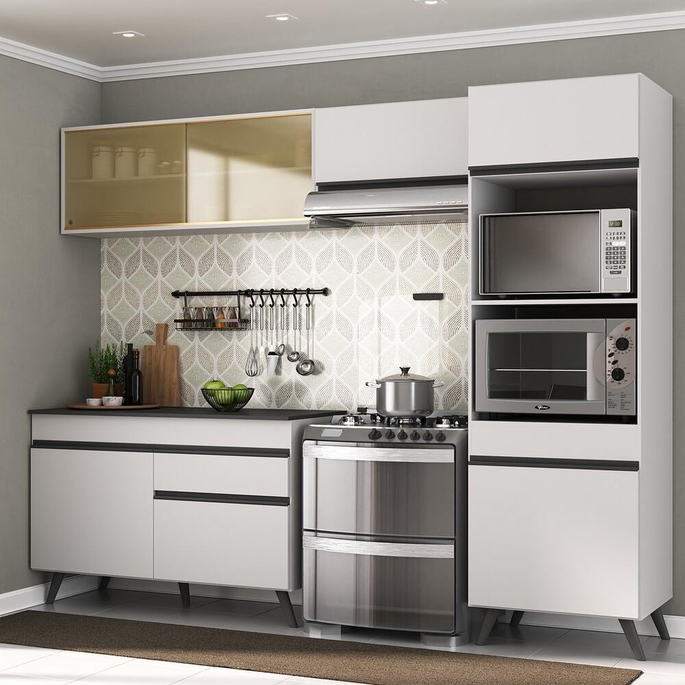 Armário de Cozinha Compacta 252cm Veneza Multimóveis V3692 em Oferta na Shopee