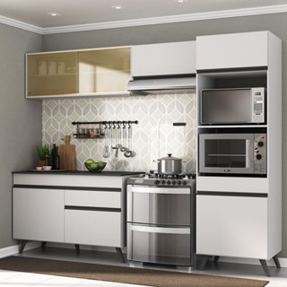 Armário de Cozinha Compacta 252cm Veneza Multimóveis V3692 em Oferta na Shopee