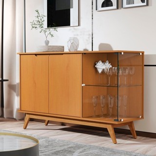 Buffet Tucumã com Puxador Usinado e Vidro em 4cm Temperado em Oferta na Shopee