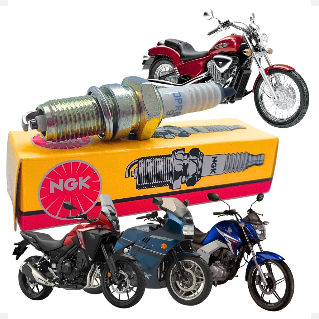 Vela de Ignição Dpr8ea-9 Ngk Platinum Gs500e Shadow Vmax Bonneville Tiger Triumph Honda Suzuki