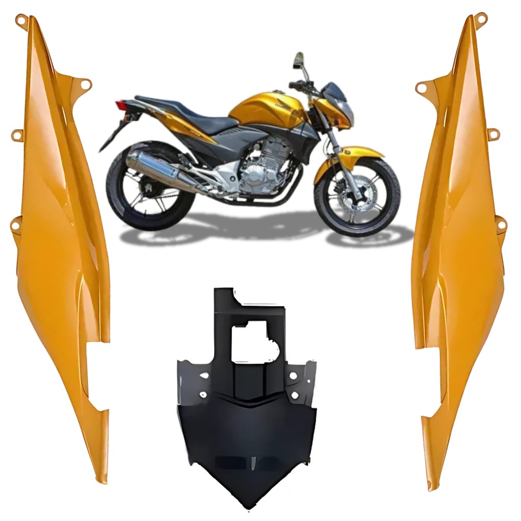 Kit Rabeta Completa Traseira Lateral Amarelo Caju Perol Honda Cb300r 2009 2010 2011 PARAMOTOS HONDA