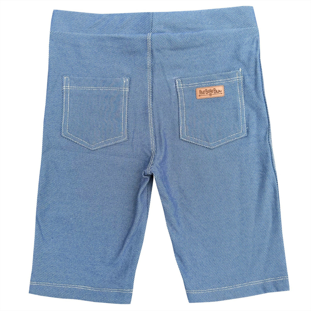 Bermuda Infantil Jeans Malha Fake Azul Jeans