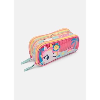 Estojo Triplo Pequeno Unicórnio Aloha - Puket em Oferta na Shopee