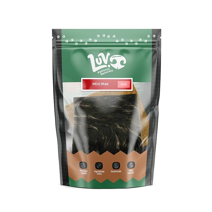 Luv Mini Mat Pele Bovina Mordedor Natural para Cães 2 unid - Luv