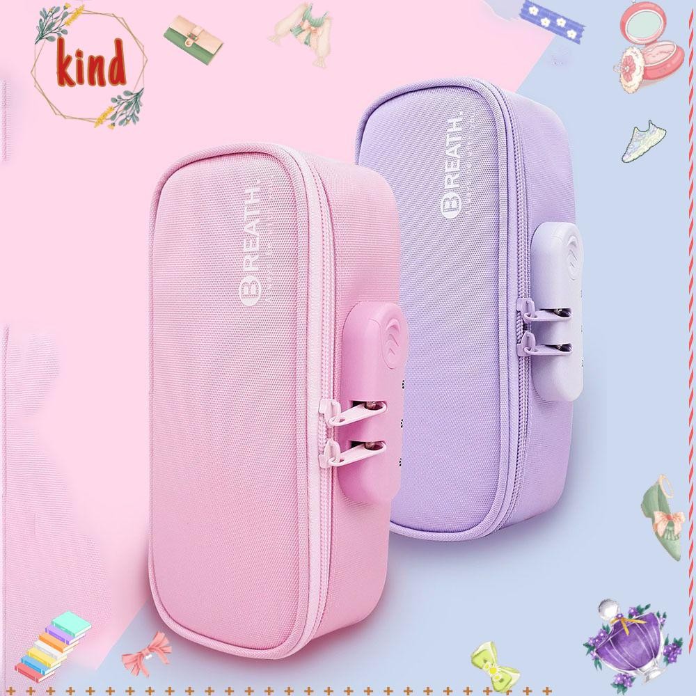 Caixa De Lápis Durável Tipo , Estojo Portátil Com Bloqueio De Senha De Quatro Camadas , Saco De Caneta Código De Grande em Oferta na Shopee