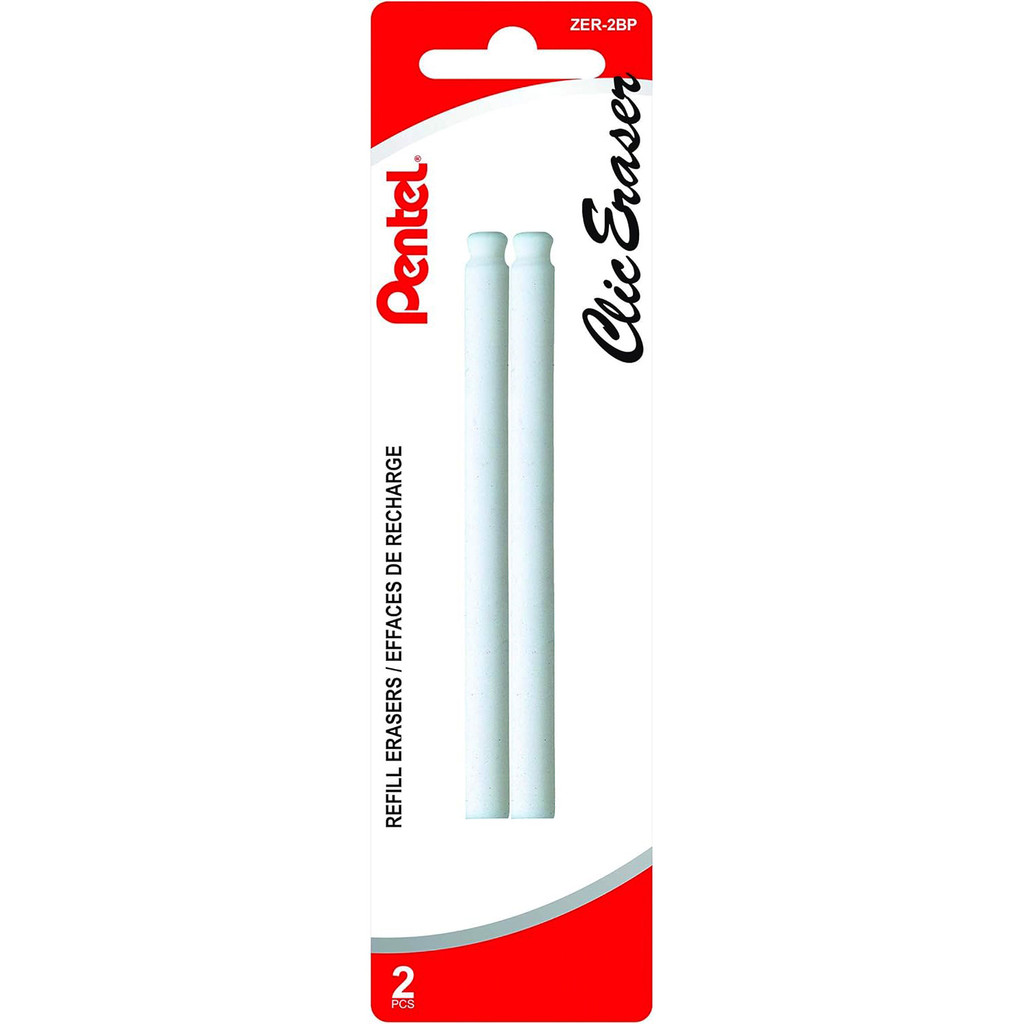 Refil de Borracha Pentel Para Clic Eraser 2 Unidades
