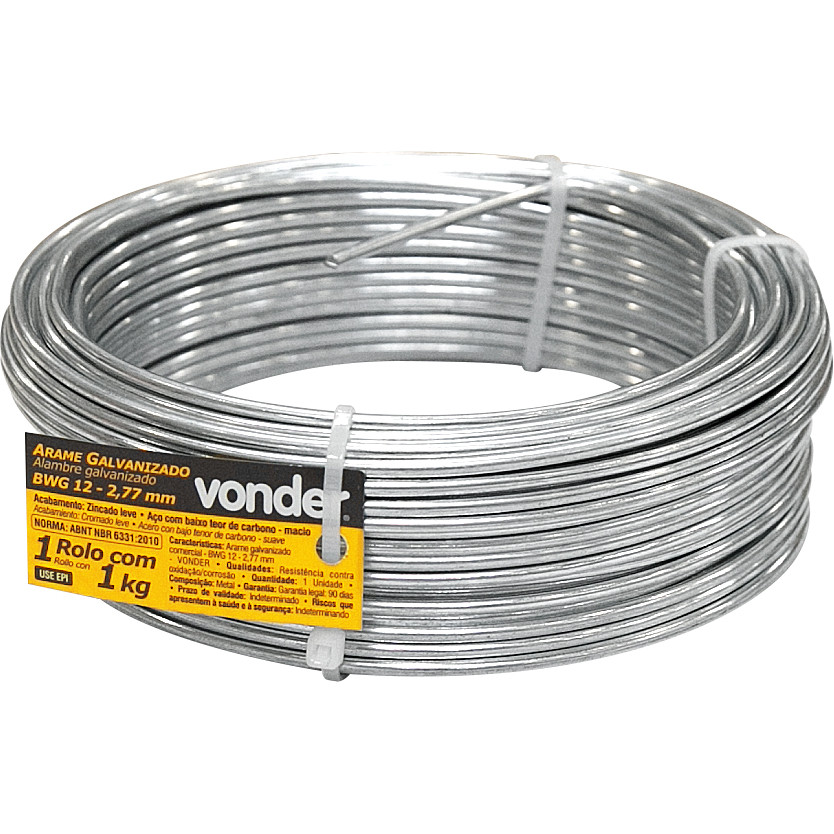 Arame Galvanizado Comercial Bwg 12 277 Mm Vonder