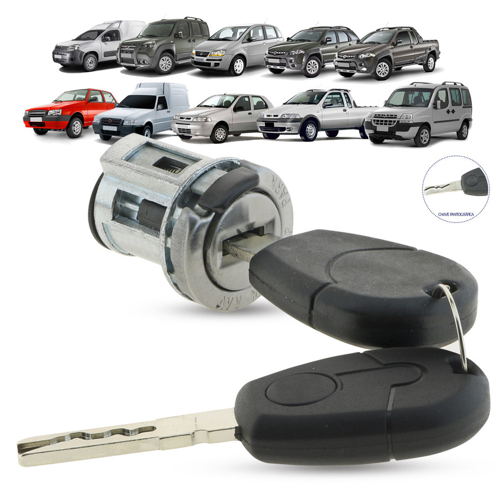 Cilindro de Ignição Partida Com Chave Pantográfica Porta Chip Fiat Grand Siena Idea Palio Siena Strada Weekend Argo Toro