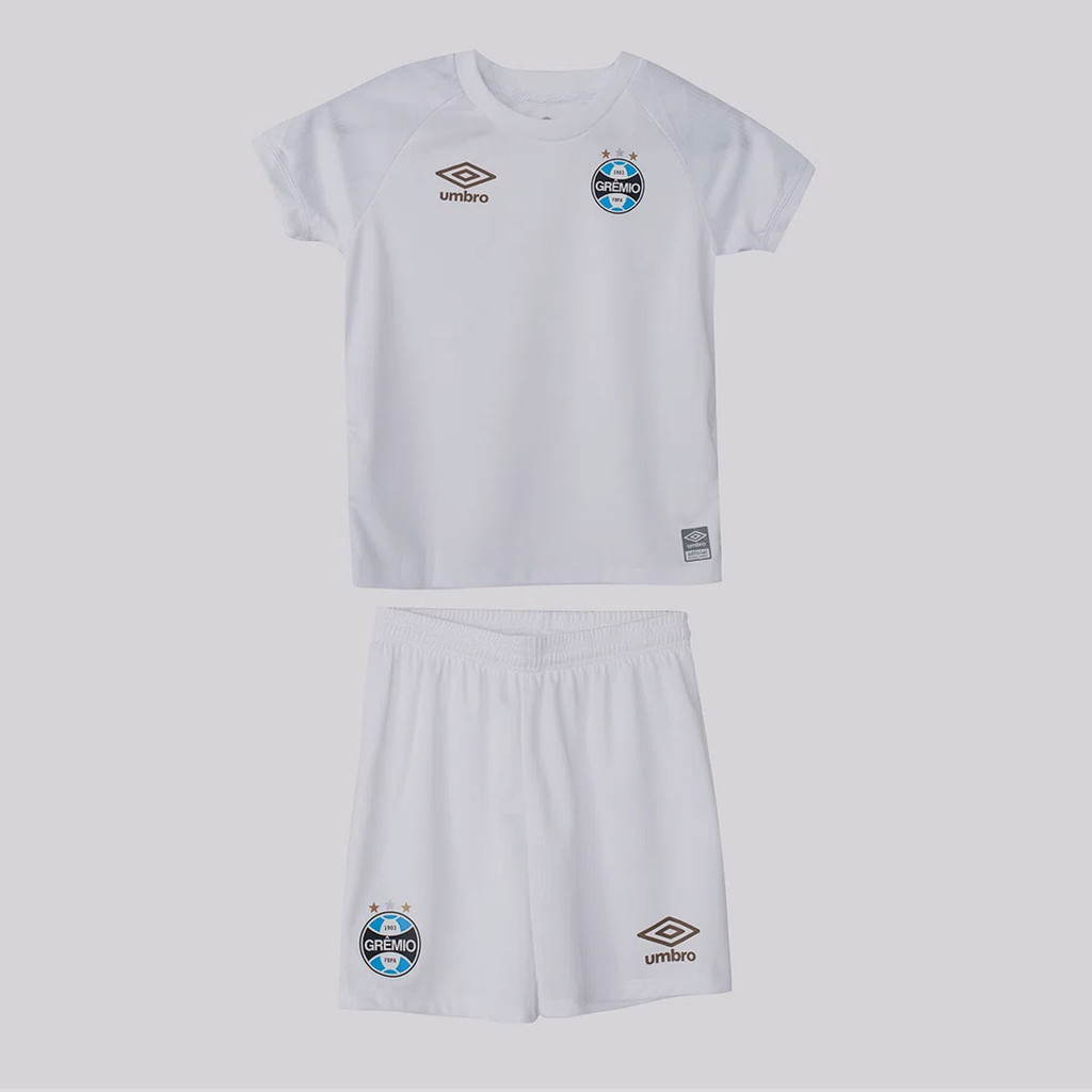 Kit Umbro Grêmio II 2023 Infantil Branco em Oferta na Shopee