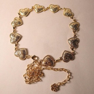cintos feminino de corrente Coração dourado prata em Oferta na Shopee