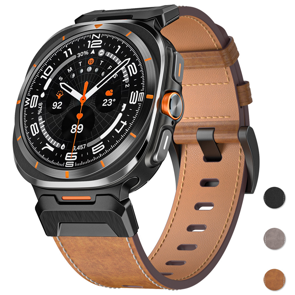 Pulseira De Relógio De Couro Para Samsung Galaxy Watch Ultra 47mm Smartwatch Cinto Correa Accessorie