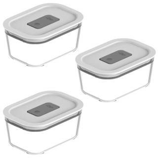 Conjunto Potes  370ml  Herméticos Fresh LockGeladeira Cozinha Microondas Organizadores Vidro Transparente C/ Tampa em Oferta na Shopee