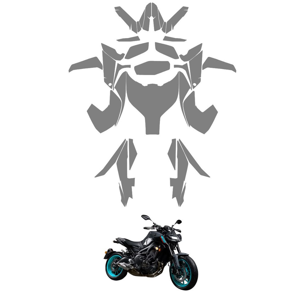 Película PPF Proteção Kit Full Moto Yamaha MT-09 2019 2020 2021 2022 2023 2024 2025 Transparente TPU Anti Risco