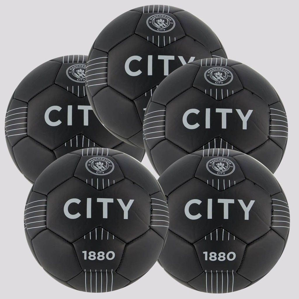 Kit 5 Bolas Machester City Campo Preta