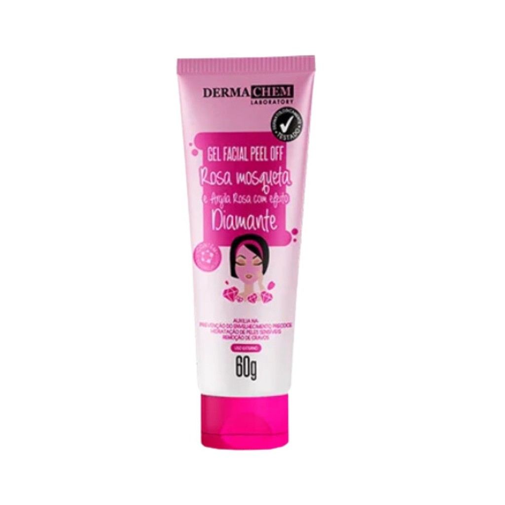 Gel Facial Peel Off Rosa Mosqueta Dermachem 60g em Oferta na Shopee