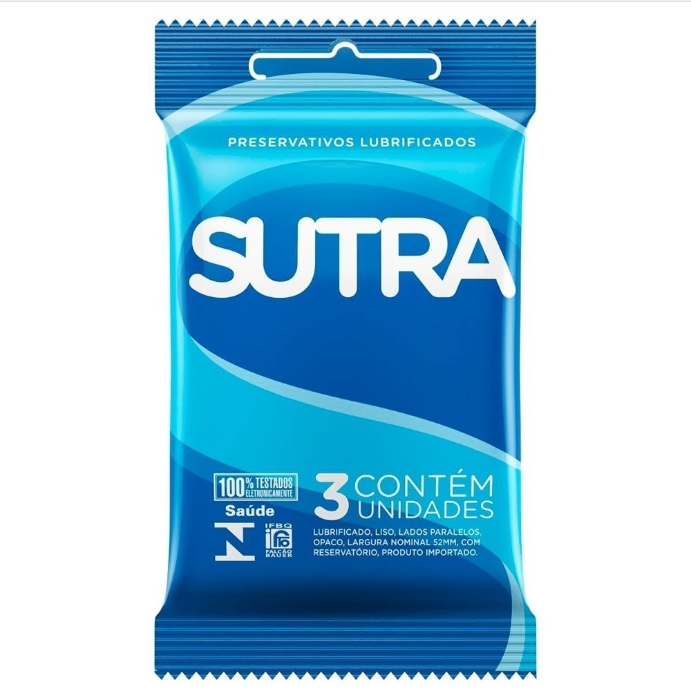 Preservativo Lubrificado Sutra 24 Embalagens com 3 Unidades em Oferta na Shopee