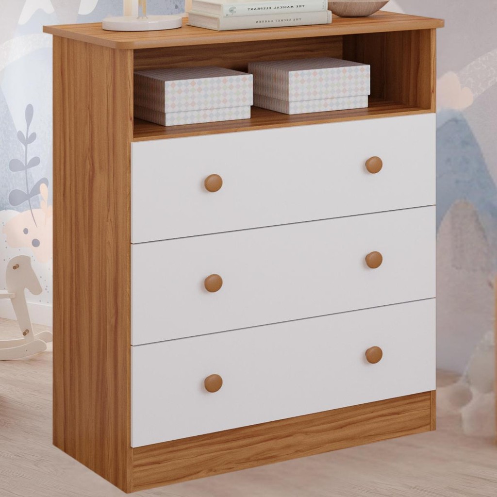 Cômoda Smim 3 Gavetas Faura em Oferta na Shopee