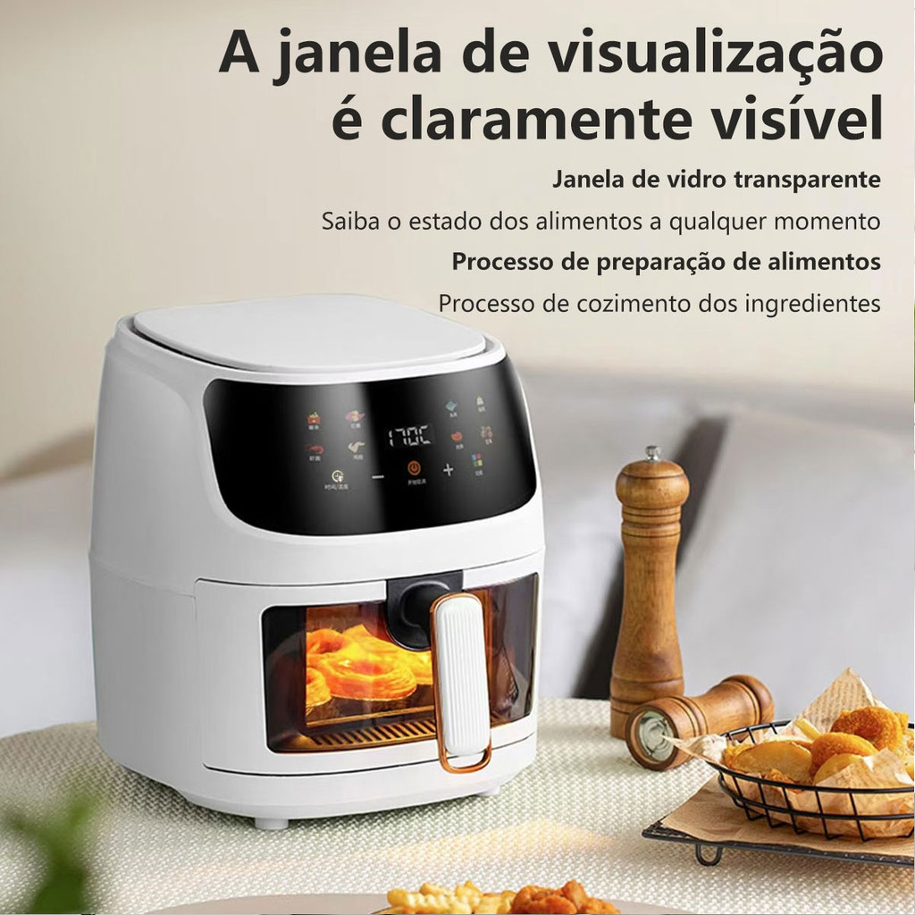 Fritadeira Eletrica 220v Airfryer Multifuncional Visual 8L