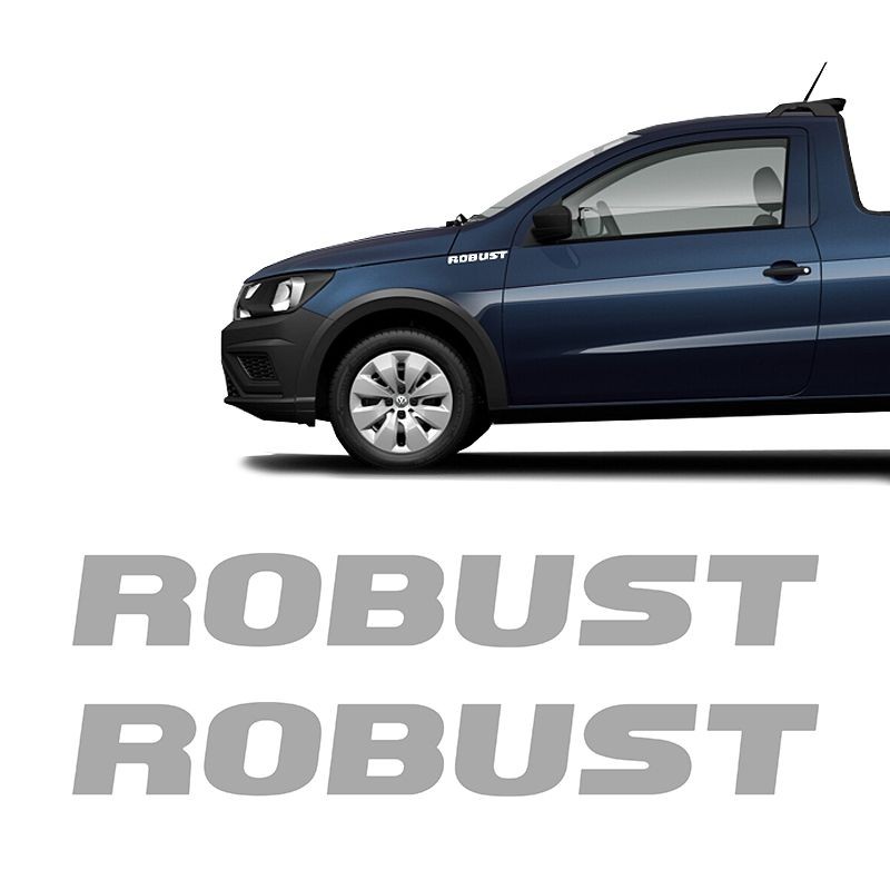 Par De Adesivos Saveiro Robust 2017/19 Emblema Lateral Cinza