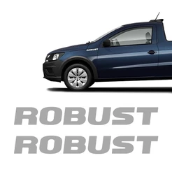Par De Adesivos Saveiro Robust 2017/19 Emblema Lateral Cinza