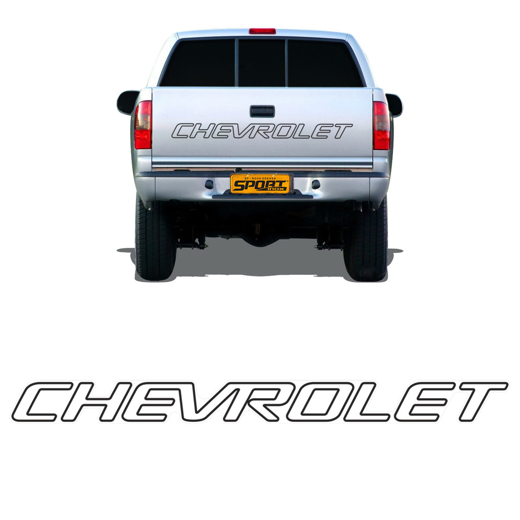 Faixa Tampa Traseira S10 1999/2005 Chevrolet Adesivo Preto em Oferta na Shopee