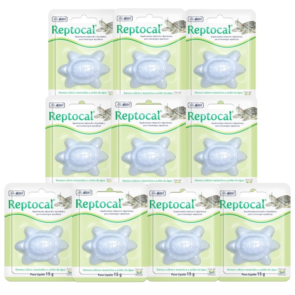 KIT 10 Unidades Alcon Reptocal Suplemento De Calcio 15g