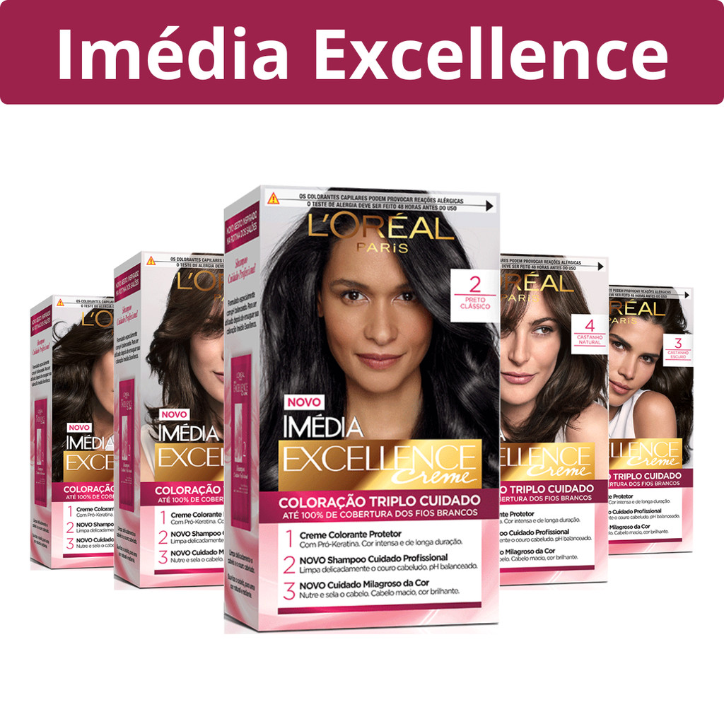Kit Tintura Imédia Excellence L'Oréal - Coloração Permanente Profissional