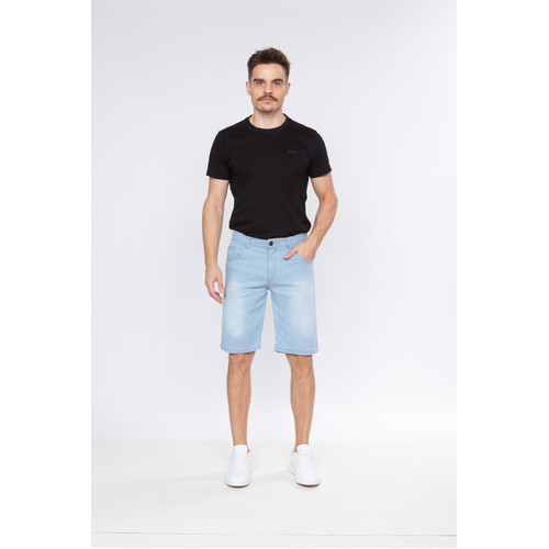 Bermuda Jeans Claro Tradicional Masculina Elastano
