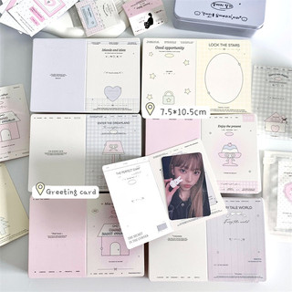 6 Pçs/set INS Pudim Mini Cartão Dobrável Fotográfico Material De Embalagem De Presente